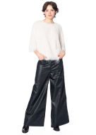 ULI SCHNEIDER, glänzende Baggy-Hose mit ausgestelltem Schnitt und Taschen