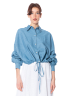 SoSUE, Oversize Jeansbluse ANTONIA DRAWSTRING