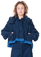 RUNDHOLZ DIP, Denim-Kapuzenjacke mit Raffung 1252211104