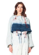RUNDHOLZ DIP, cropped denim jacket in bleachwash 1252261105