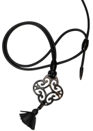 YAEL NADIV, necklace ADA MARBLED with horn pendant