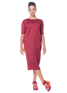 PLEATS PLEASE ISSEY MIYAKE, convenient dress MAY in bordeaux