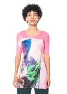 PLEATS PLEASE ISSEY MIYAKE, buntes Tunikashirt TROPICAL WINTER