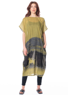 BARBARA BOLOGNA, bedrucktes LL Kleid mit V-Ausschnitt