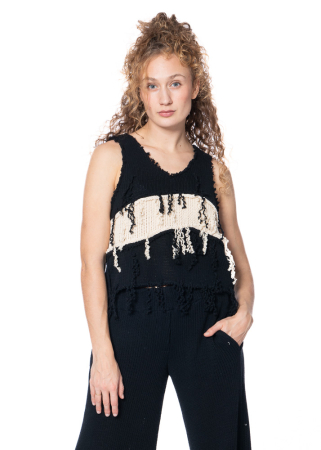 ULI SCHNEIDER, einzigartiges Grobstrick-Top mit recycelter Baumwolle