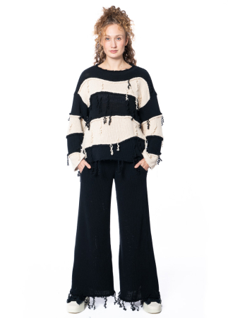 ULI SCHNEIDER, Schlaghose aus Strick und recycelter Baumwolle