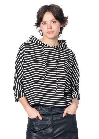 HINDAHL & SKUDELNY, gestreifter Pullover mit Kapuze 125P06