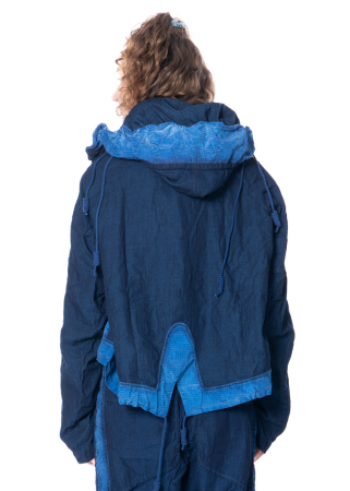 RUNDHOLZ DIP, Denim-Kapuzenjacke mit Raffung 1252211104
