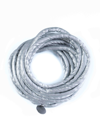 maria calderara, silbernes Armband aus Kunstlederreifen