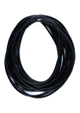 maria calderara, schwarze Halskette aus Kunstleder-Schläuchen