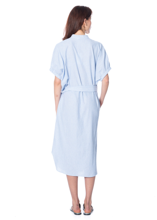 SoSUE, Hemdblusenkleid COWBOY BUTTON DRESS LINEN