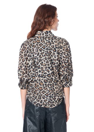 SoSUE, kurzärmelige Bluse ANTONIA mit Leo-Print