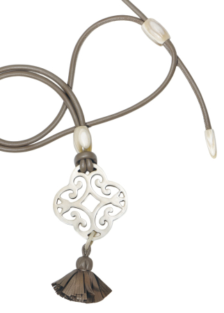 YAEL NADIV, necklace ADA WHITE with horn pendant