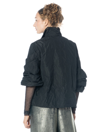 maria calderara, schwarze Metallic-Taftbluse