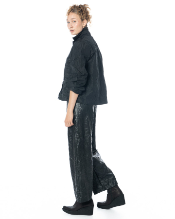 maria calderara, Kunstlederhose im Crinkle-Look