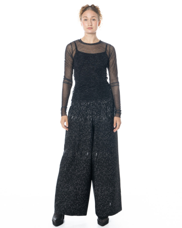 maria calderara, weite Hose aus Scuba mit Lettering-Print