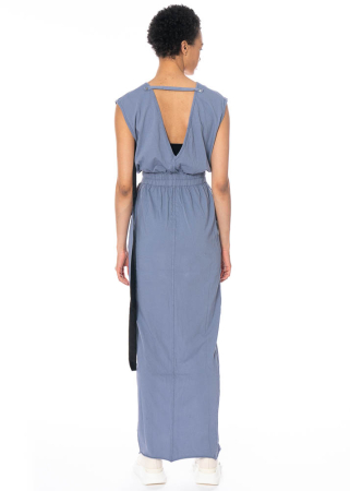 DRKSHDW by Rick Owens, langes Baumwollkleid mit V-Ausschnitt in Bruise