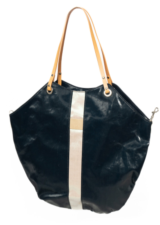 JACK GOMME, Umhängetasche FLORES aus glänzend beschichtetem Leinen