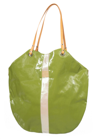 JACK GOMME, Umhängetasche FLORES aus glänzend beschichtetem Leinen