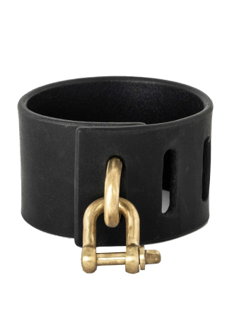 Parts of Four, breites Lederarmband mit Charm (50mm, BLK+MR)