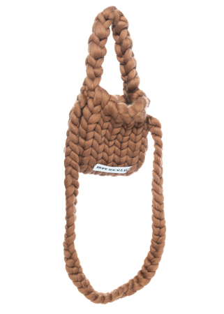 HOPE MACAULAY, gestrickte Crossbody Tasche in Chocolate