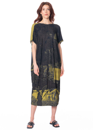 BARBARA BOLOGNA, bedrucktes Kleid mit V-Ausschnitt