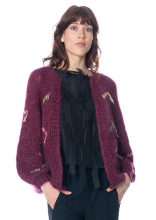 Atelier Basile, cardigan PAULETTE Burgundy