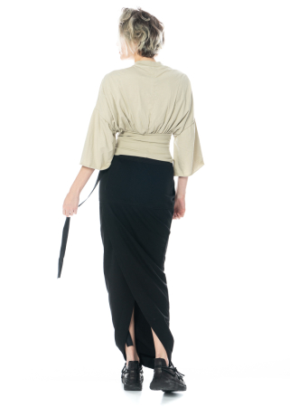 DRKSHDW by Rick Owens, langer, geraffter Baumwollrock mit Kordelzug