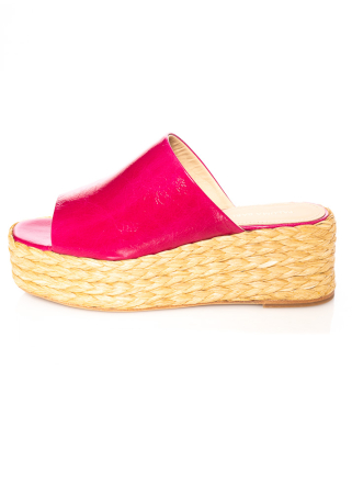 Paloma Barceló, Plateauslipper PILLI mit Bast in fuchsia