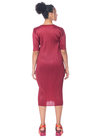 PLEATS PLEASE ISSEY MIYAKE, komfortables Kleid MAY in Bordeaux