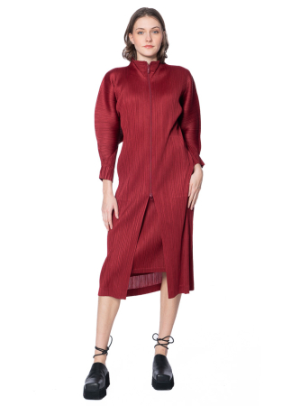 PLEATS PLEASE ISSEY MIYAKE, eleganter Mantel mit Reißverschluss NOVEMBER
