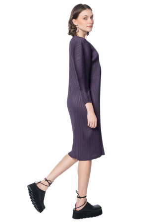 PLEATS PLEASE ISSEY MIYAKE, Kleid mit Ballonärmeln NOVEMBER dark purple
