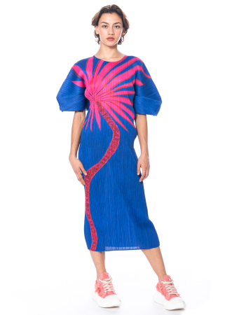 PLEATS PLEASE ISSEY MIYAKE, Kleid im Kimono-Look ICE DESERT