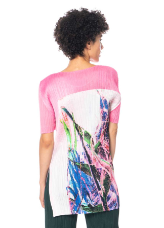 PLEATS PLEASE ISSEY MIYAKE, buntes Tunikashirt TROPICAL WINTER