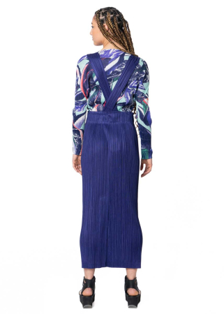 PLEATS PLEASE ISSEY MIYAKE, Trägerrock THICKER BOTTOMS 2 in Blue Purple