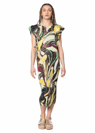 PLEATS PLEASE ISSEY MIYAKE, ärmelloses Kleid TARDIVO in Khaki