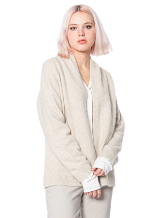 HENRY CHRIST, kuschelige Strickjacke aus reiner Waschbärwolle