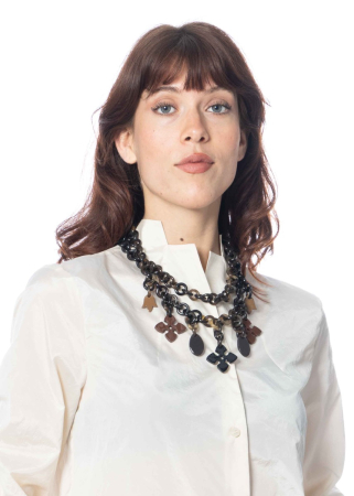 YAEL NADIV, zweireihiger Chocker SANDRA aus Büffelhorn