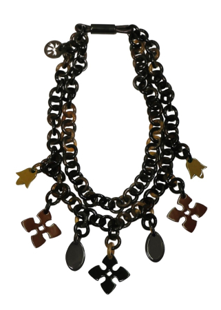 YAEL NADIV, zweireihiger Chocker SANDRA aus Büffelhorn